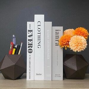 Black Geometric Coffee Table, bookend or base set. Durable cast iron mat…